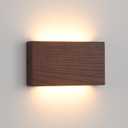 Wood Linear LED Wall Sconce, Dimmable Wall Light, Wood Long Wall Lamp Hallway wall Lights fixtures wall Mounted LightsWarm Light lamp (Walnut)