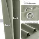 MIULEE Sage Green Blackout Curtains for Bedroom Living Room 90 Inches Long 2 Panels, Thermal Insulated Room Darkening Drapes Grommet Noise Reducing Light Blocking Window Treatments 40x90 Inch