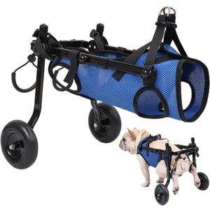 Adjustable Small Dog Wheelchair - Mobility Aid for Disabled Pets,Small Dog Wheelchair for Back Legs Leg Brace & Hip Support - 8-20 lbs (Extra Small)