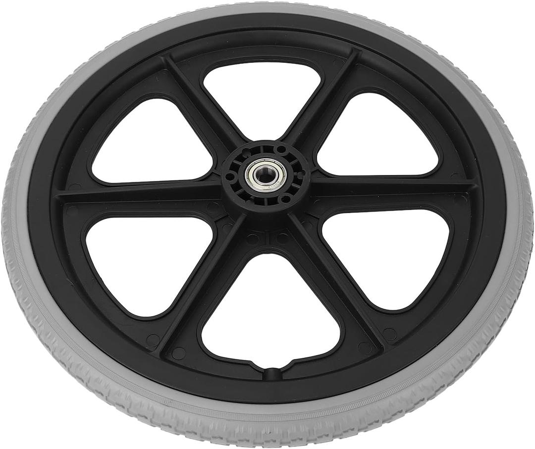 CHICIRIS Wheelchair Wheel, 6001 Bearing,PU 14 Inch Explosion Proof No Inflation Low Noise Design, Textured Non Slip All Road Surfaces, for Wheelchairs Walkers Mobility Aids Replacement