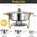 6QT Chafing Dishes for Buffet 4 Pack with Glass Lid