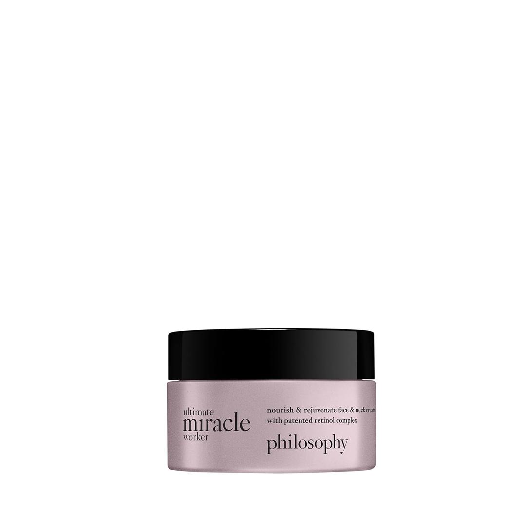 Philosophy Ultimate Miracle Worker Nourish & Rejuvenate Face & Neck Cream - With Patented Retinol, Ceramides & Pro-Collagen Peptides - Smoothes Fine Lines & Wrinkles 