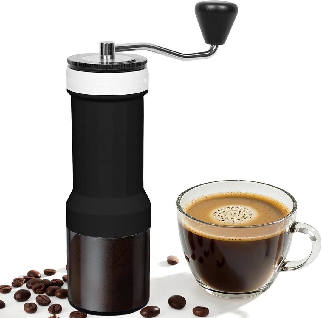 Mini Manual Coffee Grinder  40 Adjustable Settings, Portable Hand Crank Mill with 30g Capacity, Conical Burr for Espresso, Pour Over, French Press | Perfect for Travel, Camping & Office