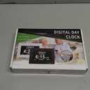 Digital Calendar Dementia Alarm Clock with Day and Date for Elderly - 15 Alarms 5 Colors Display Large Display Alzheimers Clock Large Digital Clock for Seniors (7in Black)