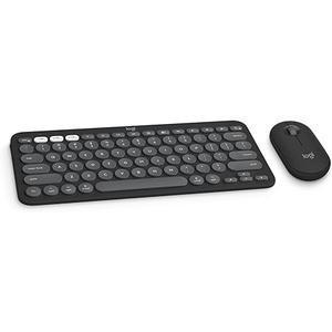 Logitech Pebble 2 Combo for Mac, Wireless Keyboard and Mouse, Slim, Quiet and Portable, Customizable, Bluetooth Mouse and Keyboard, EasySwitch, for macOS, iPadOS  Tonal Graphite