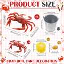 Gemscream 9 Pcs Crab Cake Topper Crab Boil Party Decorations Supplies Plastic Potato Corn Metal Pail for Theme Birthday Festival Potluck