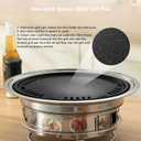 Korean BBQ Grill Charcoal, Small Charcoal Grill 13.7 Inches Portable Grill Stainless Steel Barbecue Grill Tabletop kbbq grill Outdoor Indoor Camping
