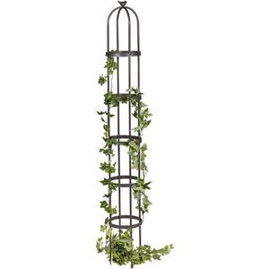 Evergreen 7 Feet Garden Metal Garden Obelisk Trellis for Climbing Plants Outdoor | Indoor Plant Trellis for Potted Plants | Floral Pattern Arch Trellis | Bronze
