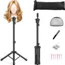 Relx Wig Head Stand - Adjustable Mannequin Head Stand - Wig Stand for Styling - Wig Stand Tripod for Cosmetology Hairdressing Training (Head Not Included)