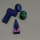 6 Packs Spiral Cone 3D Printed Fidget Toy Set, Flexible Impossible Cone Pyramid Passthrough Toys for Stress Relief, Desk Deco Relaxing for Kids Adults, Rose Red + Dark Blue & Dark Blue + Green
