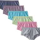 Fruit of the Loom Women's Beyondsoft Panties, Boyshort-Cotton Blend-6 Pack, 5 (S)