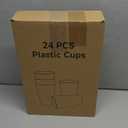 24 Pcs Unbreakable Plastic Cups Set, Reusable Plastic Cups, Stackable Water Tumblers, Drinking Cup for Kitchen, Outdoor, BPA-free, Dishwasher Refrigerator and Microwave Safe (3 Colors)