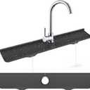 32"x 5.5" Sink Splash Guard Mat, Longer Silicone Faucet Splash Guard, Silicone Faucet Handle Drip Catcher Tray, Drip Protector Splash Countertop (Black)