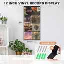 ALSLEA Vinyl Record Display Rack - 8 Pocket Clear Window Organizer for 12" LP Covers, Oxford Fabric with Black Border, Professional Wall Mount