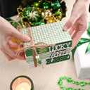 Valery Madelyn St Patrick's Day Decorations, St Patrick's Day Wooden Book Decor, Shamrock Decorations for Tiered Tray Shelf Coffee Table Side Table Home Office with Tassel and Beads, 5 inch (Medium)