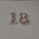 Treela 8.7'' Birthday Decorative LED Light up Numbers, Glitter Marquee Number Sign for Night Birthday Party Decorations Anniversary Bar LED Sign Backdrop Wall Table Centerpieces(18th,Rose Gold)