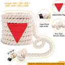 Tug of War Rope for Kids & Adults - 20ft Soft Cotton Outdoor Pulling Rope with Flag for Team Building Activities Field Day Family Reunions Birthday Parties Camping Games- Beige