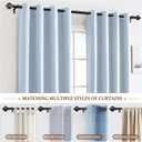 KAMANINA Black Curtain Rod 1 Inch Single Drapery Rods 72 to 144 Inches (6-12 Feet), Heavy Duty Curtain Rods for Windows 66 to 144 Inch, Marbled Finials