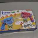 Bubble Gun Mchaine Toys for Kids: Automatic Bubble Blaster with 2 Bottles Refill Solution - Bubble Maker for 3-8 Year Old Boy Girl Kids, Outdoor Toys for Easter Birthday Wedding Party Gift (Blue, Red)