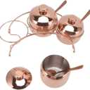Sugar Bowl Set, Stainless Steel Seasoning Containers Set Gold Spice Sugar Container with Spoon and Lid Salt Bowl Salt Container for Home(Rose Gold)