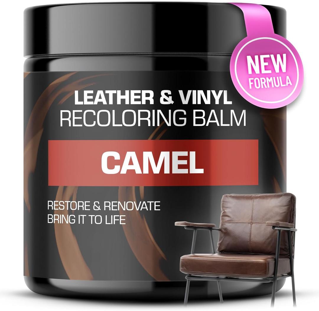 FORTIVO Leather Recoloring Balm, Color Restorer, Scratch Remover, Couch Paint and Repair, Leather Balm for Couches (Camel)