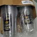 Sliner 50 Set 2026 Graduation Plastic Cup Disposable with Lid and Paper Straw 16 oz Clear Drinking Cup for College High School Grad Party Supplies Decoration Festivities(Gold and Black)