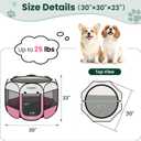 Love's cabin Pet Puppy Dog Playpen, Medium Dog Tent Crates Cage Indoor/Outdoor, Portable Playpen for Cat, Foldable Pop Up Dog Kennel Playpen with Carring Case, Removable Zipper Top, Light Pink, Size: 30.0"L x 30.0"W x 23.0"H