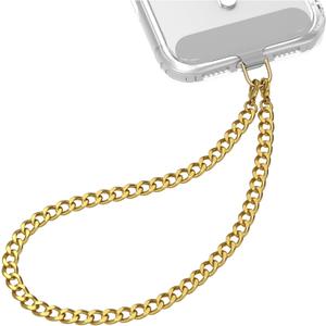 Beaded Phone Charm Wrist Strap with Tether Tab (Cuban Gold)