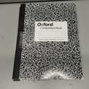 3 x Oxford Composition Notebook, College Ruled Paper, 9-3/4" x 7-1/2", Black Marble Covers, 100 Sheets, 1 Book (63796)