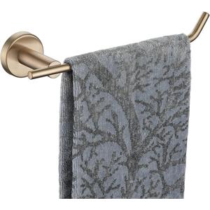 JQK Hand Towel Bar, Champagne Bronze Stainless Steel Towel Ring Holder for Bathroom, 9 Inch Wall Mount Right Hand, TR100-CB