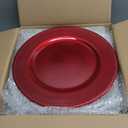 Red Christmas Charger Plates Set of 12, 13 Inch Round with Red Beaded Edges, Premium Polypropylene Holiday Table Chargers