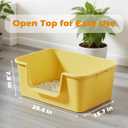 Cat Litter Box with High Sides for Indoor Cats,Low Entry Open Top Cat Litter Pan for Kittens & Senior Cats,High Wall Easy Cleaning Anti-Splashing cat Litter Tray (Grey)