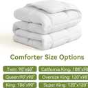 L LOVSOUL Down Alternative Oversized King Comforter, 120x98Inches, Polyester, White, All Season, Box Stitching Design, Corner Tabs