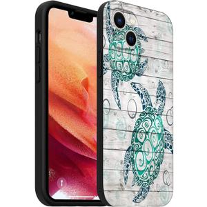 for iPhone 14 Case with Turtle Sea Marine Animal Design for Girls Women, Shockproof Slip Resistant Slim Fit Protective Phone Case