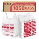 Reli. Plastic Bags Thank You (1050 Count) | White Grocery Bags with Handles | Shopping (Plastic)