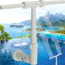 Pool Fountain for Above Ground & Inground Pools with Extension, Dual Spray Pool Waterfall Fountain, Adjustable Pool Sprinkler Fountain for Swimming Pools, Cooling Waterfall Spray, Pool Accessories