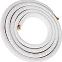 kimllier 16FT 1/4 Inch & 3/8 Inch Air Conditioning Copper Tubing Hose Extension Insulated Copper Hoses Fit for Mini Split Air Conditioner