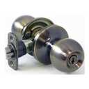 Atlas Ball Entry Locking Door Knob, Satin Nickel
