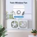 shinic 3-Speeds Window Fan with 180+90 Rotatable Fans, Manual Reversible, Vertical Window Fan with Rigid & Accordion Expanders, Width Adjustable (21.65" to 33.27"), Ideal for Home, Kitchen, Bedroom
