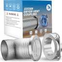 Magnetic Dryer Vent Coupling DV180 - Airtight Seal, Quick-Connect & Easy Clean, Strong Magnet Self-Alignment, Includes 4" Duct and two Clamps (Silver)