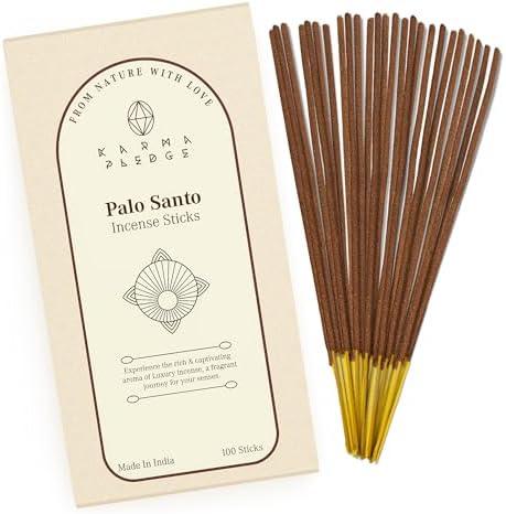 Palo Santo Incense Sticks, Organic Hand Dipped 85 Sticks with Natural Herbs & Aromatic Ingredients, Burn Time 45 to 60 Minutes, Incense for Positivity, Yoga, Meditation, Relaxation, Spiritual Gift