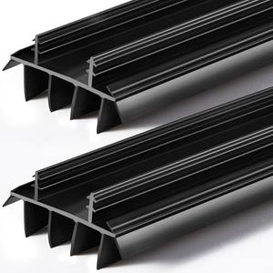 Pushglossy Replacement Door Bottom with Vinyl Fins 36" Long 1 3/4" Wide Threshold Seal Bottom of Door Weatherstrip Kerf Weather Stripping for 7/8" Between Barbs(2 Pcs,Black) - Amazon.com