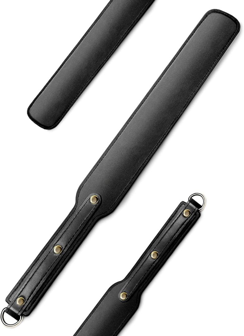 18 inch Riding Crop,Leather Paddle,Super Durable Rug Paddles,Equestrian Crops (Black)