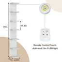 7 Tier Floating Wall Shelf with Lights, Tall Display Lack Shelf, White, 9.85 x 9.3 x 77 inches