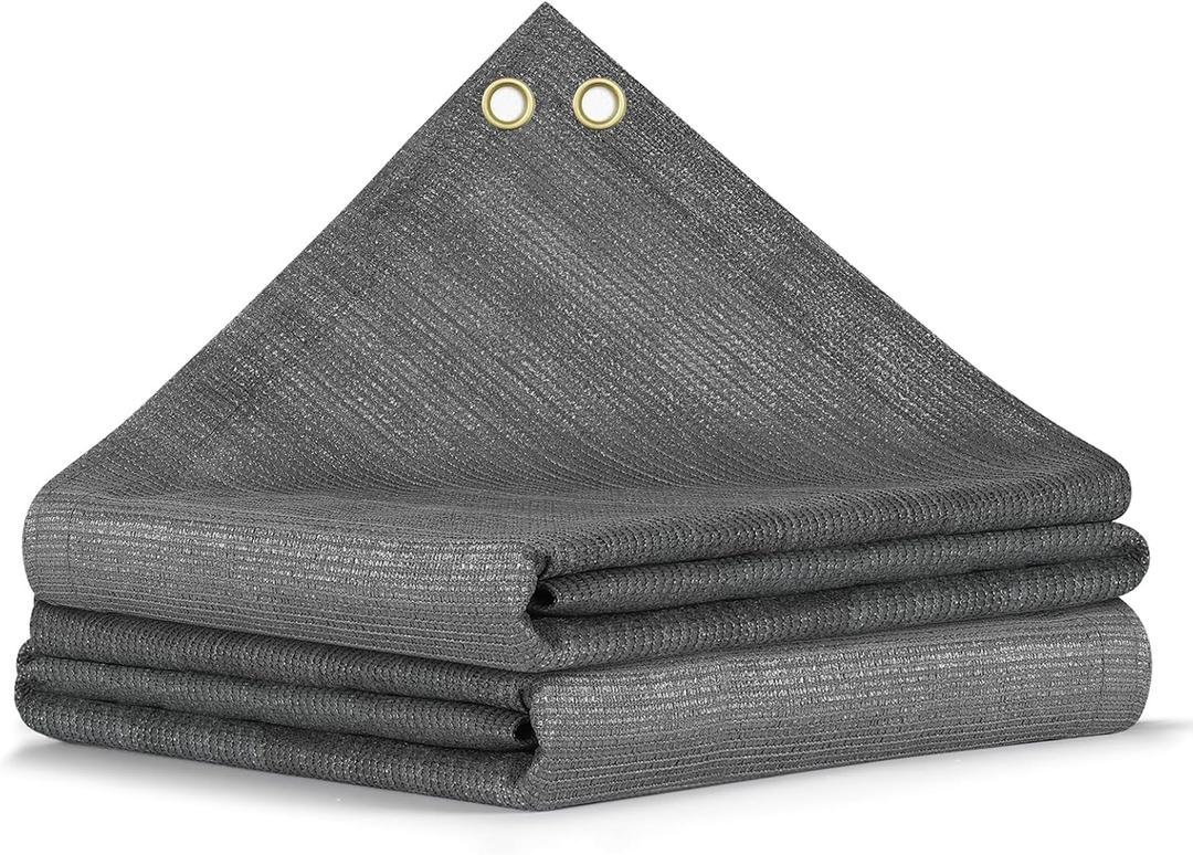 90% Sun Shade Cloth, 6x6 FT Pergola Shade Patio Cover, UV-Resistant, Breathable Sunshade Screen Fabric for Outdoor, Camping, RV, Garden, Deck, Porch, Backyard, Pool (Gray)