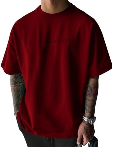 Opomelo Men's Fashion Athletic T-Shirt Oversized Workout Short Sleeve Shirt Casual Crew Neck Cotton Tee, Size: M