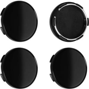 2.2Inch 56MM Wheel Center Caps, Pack of 4 (Gloss Black, Outer 56MM, Inner 53MM, Easy DIY Installation)