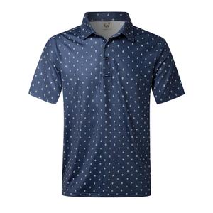 Hardaddy Mens Golf Polo Shirts Dry Fit Short Sleeve Print Patterns Moisture Wicking Collared Funny Golf Shirts for Men Dark Blue XXL (Blue, XXL)