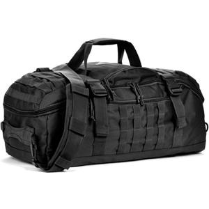 3 In 1 Military Backpack Travel Duffle Bag for Weekender Gym Traveling Workout Deployment (Black)