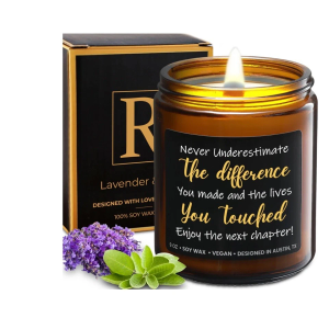 R Candle Lavender And Sage 100% Soy Wax 9oz COWORKER RETIREMENT Rosa Vila